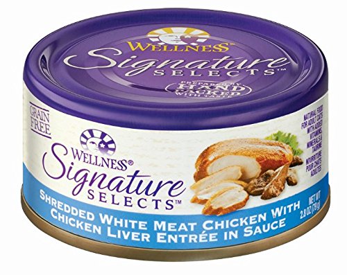 Wellness 46861 Signature Select Shredded Chicken and Chicken Liver Entree Cat Food 24/2.8OZ