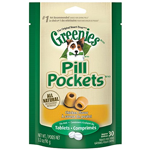 GREENIES Pill Pockets Soft Dog Treats, Chicken, Tablet, 3.2 oz. (Pack of 6)