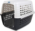 Petmate 41035 Compass Plastic Pets Kennel with Chrome Door, Metallic White/Black