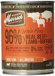 MERRICK PET CARE 295815 12-Pack 96-Percent Grain Free Beef + Lamb + Bufflo For Dog, 13.2-Ounce