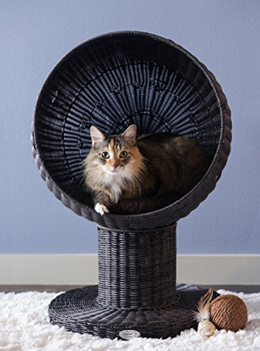 The Refined Feline Kitty Ball Bed, Espresso
