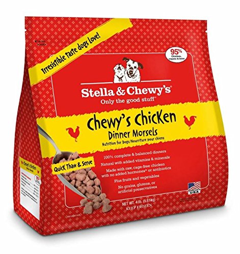 Stella & Chewy's 45768 Frozen Chewy's Chicken Dinner Morsels Dog Food 4LB (4)