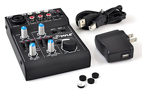 Pyle PAD20MXU 5-Channel Professional Compact Audio DJ Mixer With USB Interface