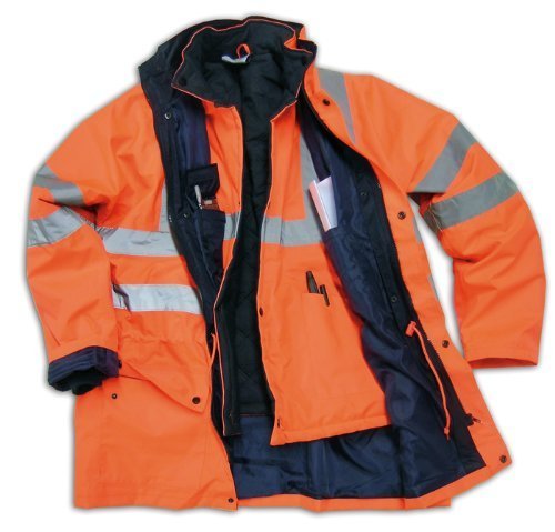 N018J 5 in 1 parka Jacket With Detachable Liner Orange - S-5XL (ORANGE, L)