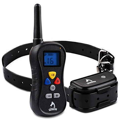 PATPET Waterproof 450 Yards Remote Control Dog Training Collar with Safe Beep Vibration Shock Electric Rechargeable and Rainproof Anti Bark For Trainer