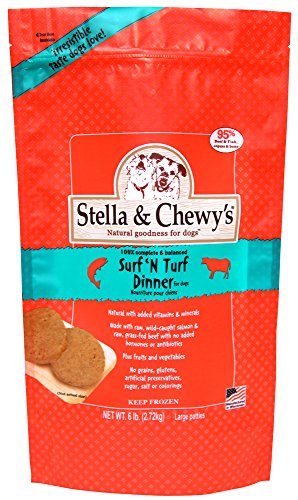 Stella & Chewy's 45801 Frozen Surf 'N Turf Dinner Dog Food 6LB (4)