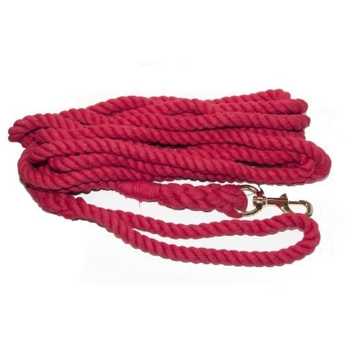 Coastalpet Cotton Lunge Line With Bolt Snap 26 Foot (Red)