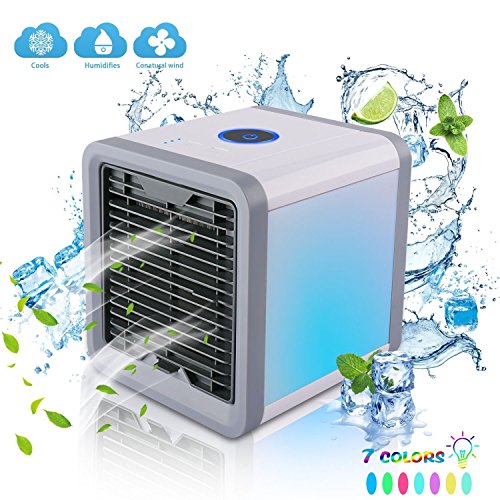 AIVANT Portable Air Conditioner, USB-Powered Personal Small Air Circulator Cooler Humidifier Air Purifier for Home Office Outdoor Powered by Power Bank/Wall Chargers (White)