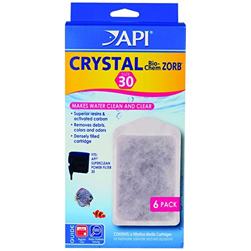 API AA7020 CRISTAL BIOCHEM ZORB FILTRE CARTRIDGE POUR AQUARIUM 6 Pack (30)