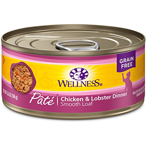 Wellness Complete Health Natural Wet Canned Cat Food, Chicken & Lobster Pate, 5.5-Ounce Can (Pack of 24)