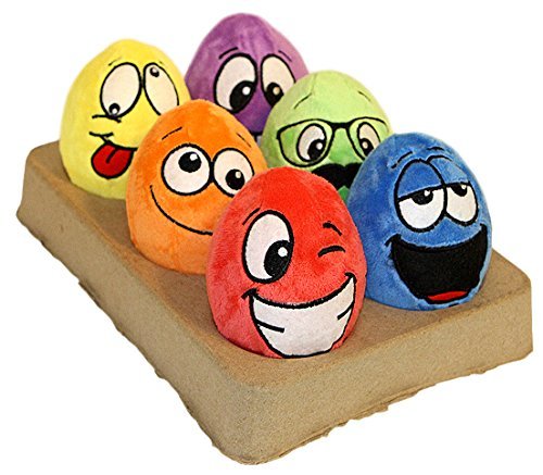 Multipet 37794 Egg-Noggins Assorted 4inh 6/PK
