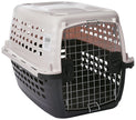 Petmate 41033 Compass Plastic Pets Kennel with Chrome Door, Metallic White/Black