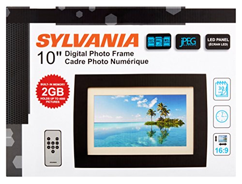 Curtis Sylvania SDPF1089 10-Inch Wood Finished LED Digital Photo Frame with Remote Control
