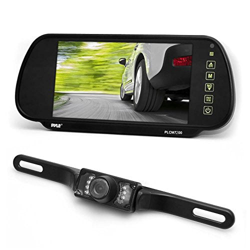 Pyle PLCM7200 Backup Camera & Rearview Monitor Parking Assist System, 7'' LCD Display Swivel Angle Adjustable Cam