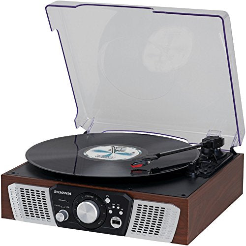 Curtis Sylvania SRC831 Turntable With 2 Built-in Speakers & Usb Playback