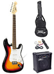 Pyle PEGKT15SB Beginners Electric Guitar Kit, Includes Amplifier & Accessories - SunBurst