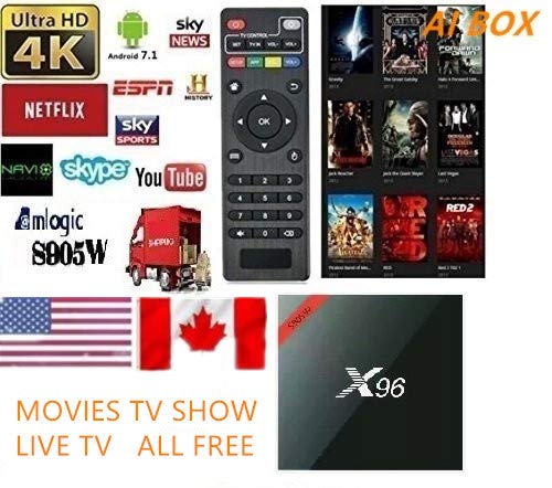 【2019 Latest CA Free Version】 Wireless Mini Keyboard + Plugin use New X96 Android 7.1.2 K17.6 CA Free Version TV Player Support 3D 4K HD