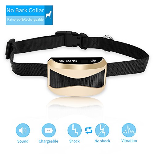 CBoner Bark Collar - Upgrade Sensitivity Rechargeable Dog Barking Control Training Collar for Small Medium Large Dogs - Beep/Vibration/Safe Shock or No/Adjustable Sensitivity