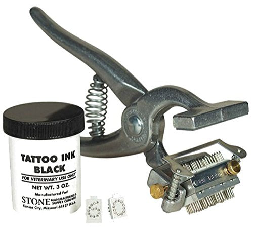 Tatouage de tatouage du bétail de fabrication en pierre tournante 3/8