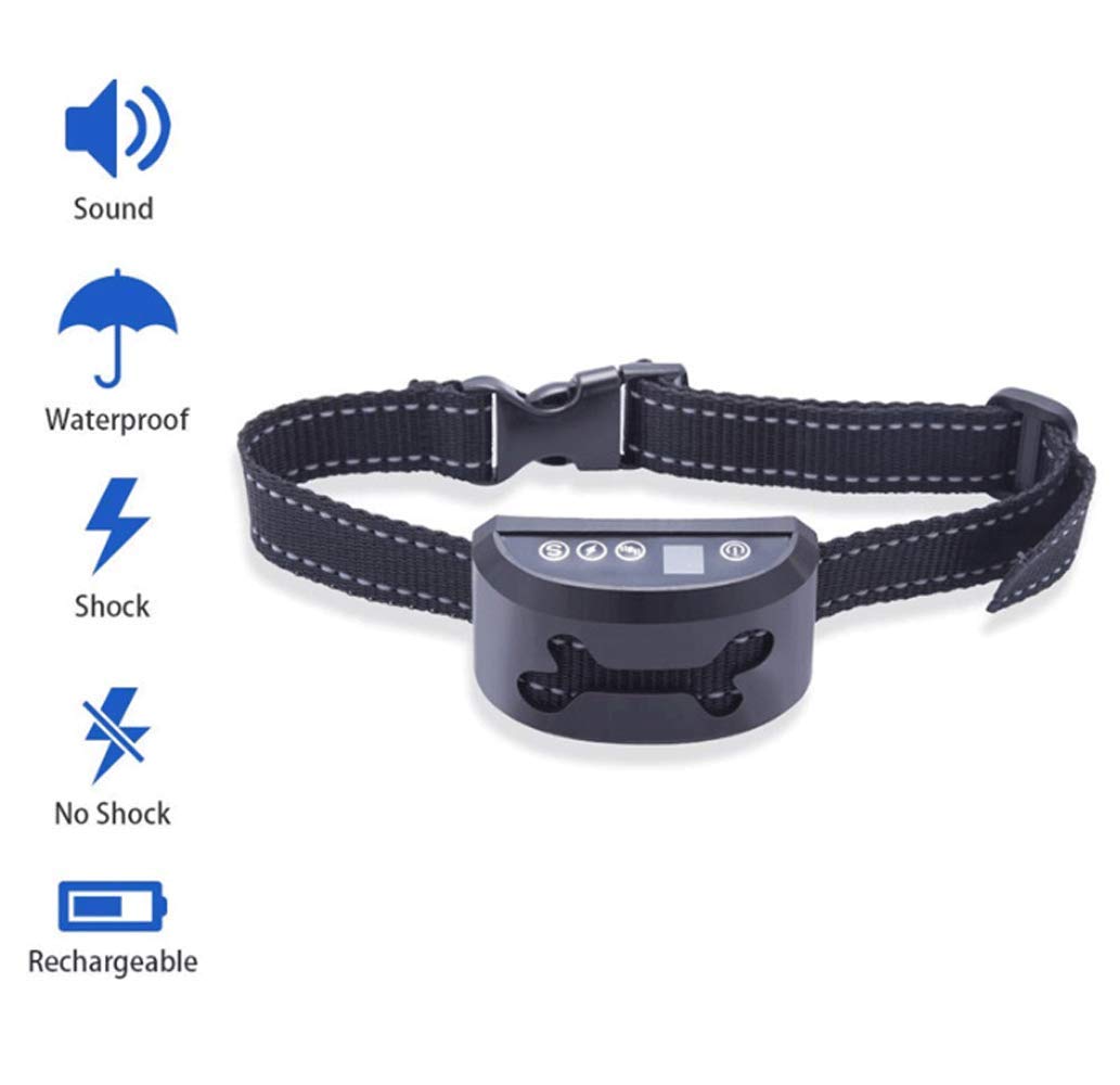 Anti Barking Dog Collar, Waterproof Rechargeable Electric Remote Control Dog Collar 4 Training Modes Anti-Barking Device Pet Supplies