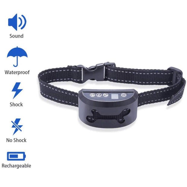 Anti Barking Dog Collar, Waterproof Rechargeable Electric Remote Control Dog Collar 4 Training Modes Anti-Barking Device Pet Supplies