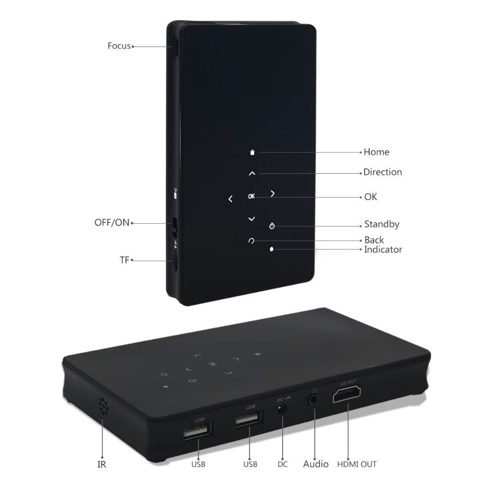 Spraylogik Mini projecteur sans fil HD 1080P TV Box