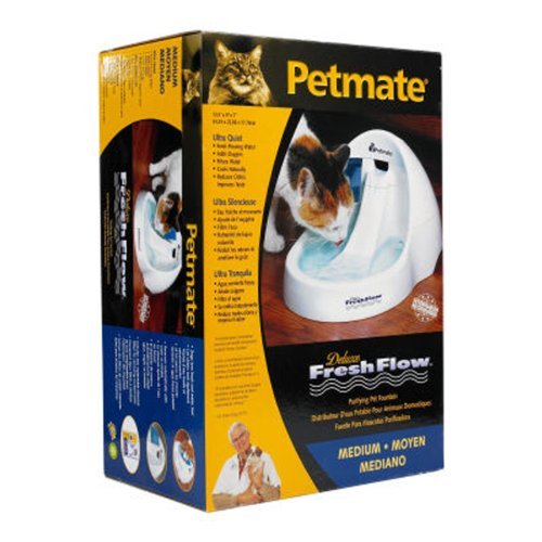 Petmate 24870 Fresh Flow Deluxe Pet Fountain White Large 108 Oz