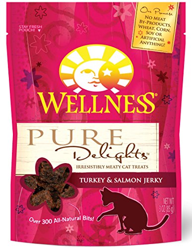 Wellness Pure délicie des friandises de chat sans céréales naturelles, poulet et agneau saccadé, sac de 3 onces