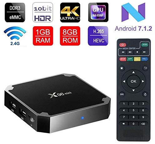 X96 Mini 4K 64BIT Android 7.1 Quad Core Smart TV Box 1080p HDMI WiFi Kodi 17.6