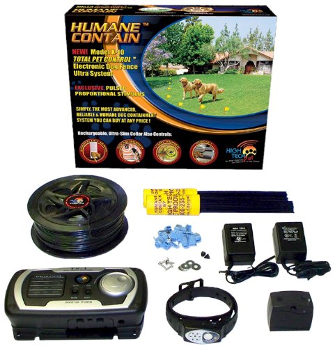 High Tech Pet Humane Contain X-10 Rechargeable Multi-Function Electronic Dog Fence