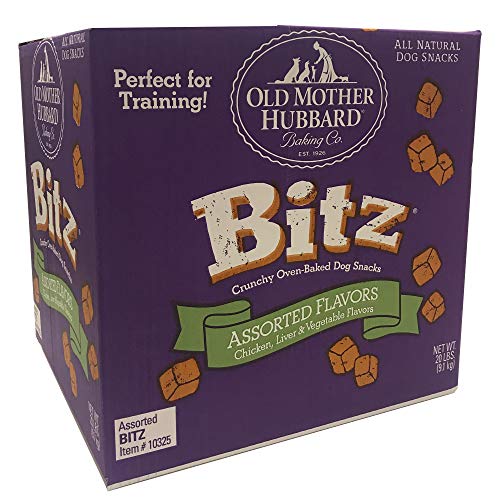 Old Mother Hubbard Bitz Natural Crunchy Dog Training Treats, poulet, foie et légumes, boîte de 20 livres
