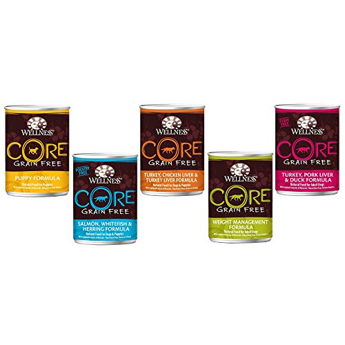 Gift Basket Wellness Core Grain-Free Dogs Food 12/12.5 OZ with 5 Formulas