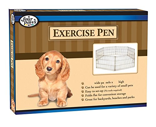 Four Paws 100203621 Exercise Pen Gold Zinc Coated 8 panels 24x42