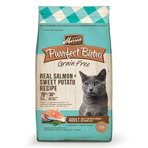 Merrick Purrfect Bistro Graine sans saumon réel Salmon Adult Cat Dry Cat Food, 12 lb.