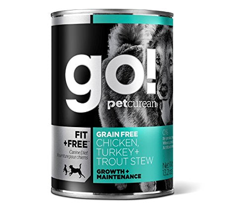Petcurean 126-1027 Go! FIT plus FREE Grain Free Chicken,Turkey and Trout Stew For Dog 12/13.2OZ