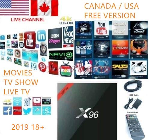 【2019 Latest CA Free Version】 Wireless Mini Keyboard + Plugin use New X96 Android 7.1.2 K17.6 CA Free Version TV Player Support 3D 4K HD