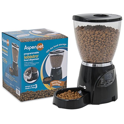 Aspen Pet 42085 Le Bistro Portion Control Feeder Aet Aet Adop en noir (10 lb)