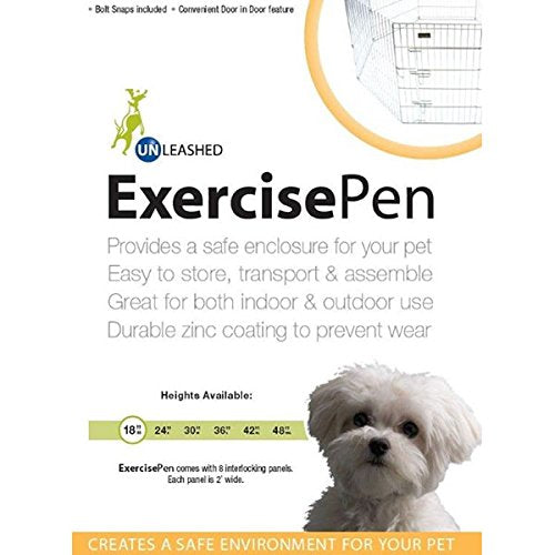 Unlefhed Zinc X-Pen Silver 8 Panels pour chiens (24x24 pouces)