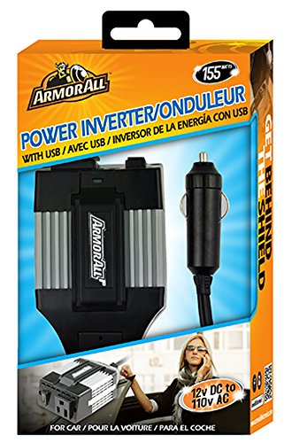 Armor All API8-0103-SLV 155 Watt Power Inverter with AC and USB Port - Silver