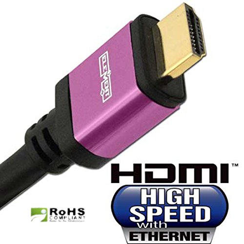 Element ELE5010M 33 Foot High Speed HDMI Cable with Ethernet, Round Jacket - Purple End