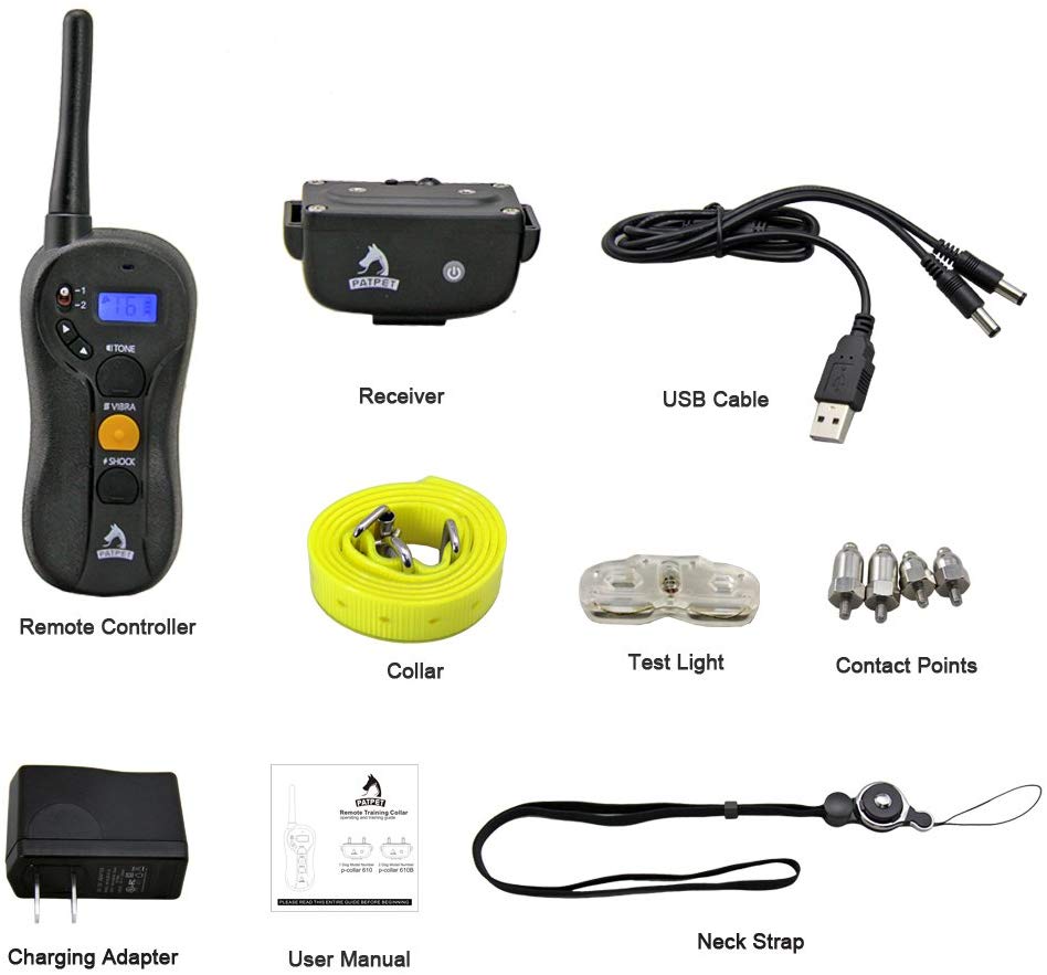 Dog Training Collar Rechargeable Waterproof 600 yd Remote Dog Collar with Tone / Vibration / Shock Mode Pet Dog Trainer For (10Lbs - 100Lbs)