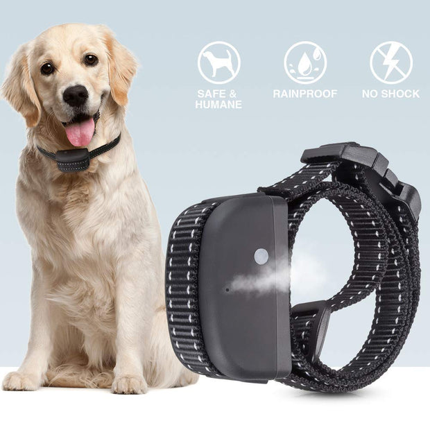 Collier de pulvérisation d'écorce [version améliorée], collier d'entraînement anti-écorce, collier de pulvérisation sans odeur de citronnelle en toute sécurité pour tous les chiens - rechargeable