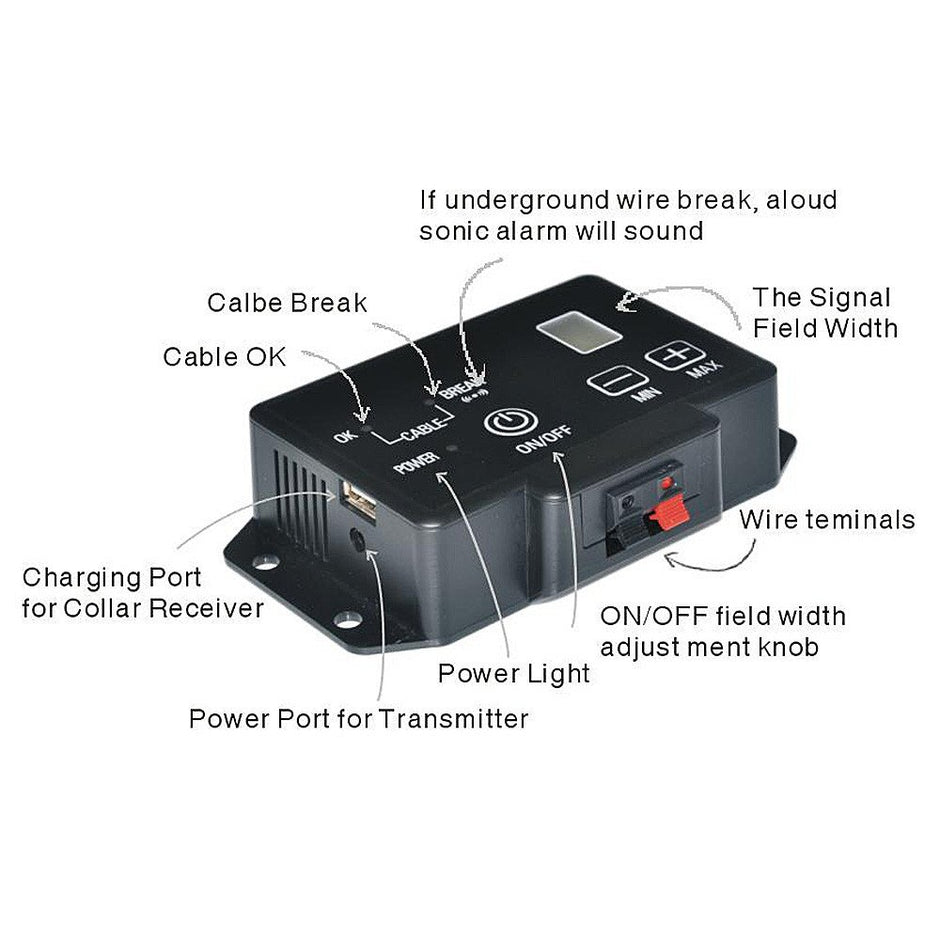 Amadog Electronic Anti-Run Beep Shock Dog Dog Clateau de clôture, récepteur de collier imperméable rechargeable