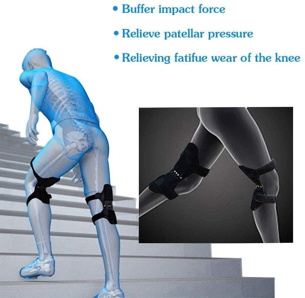 Knee Booster - Spring Knee Pad Brace Power Lifts Knee Protection Boost Old Cold Leg Knee Band Mountaineering Deep Care Joint Support Knee Pads Powerful Rebounds Spring