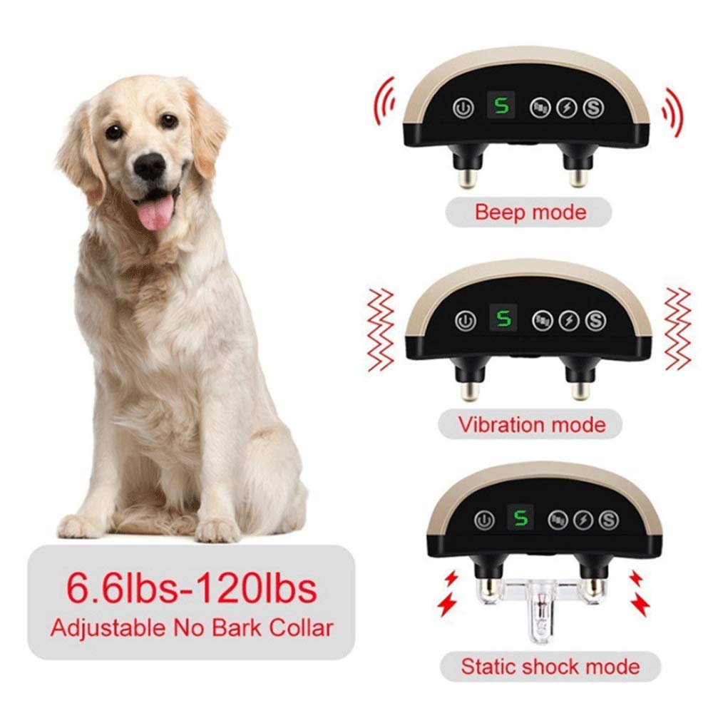 Anti Barking Dog Collar, Waterproof Rechargeable Electric Remote Control Dog Collar 4 Training Modes Anti-Barking Device Pet Supplies