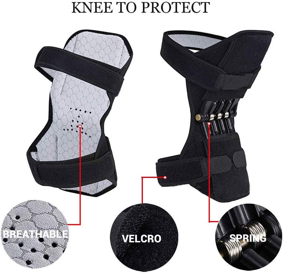 Knee Booster - Spring Knee Pad Brace Power Lifts Knee Protection Boost Old Cold Leg Knee Band Mountaineering Deep Care Joint Support Knee Pads Powerful Rebounds Spring