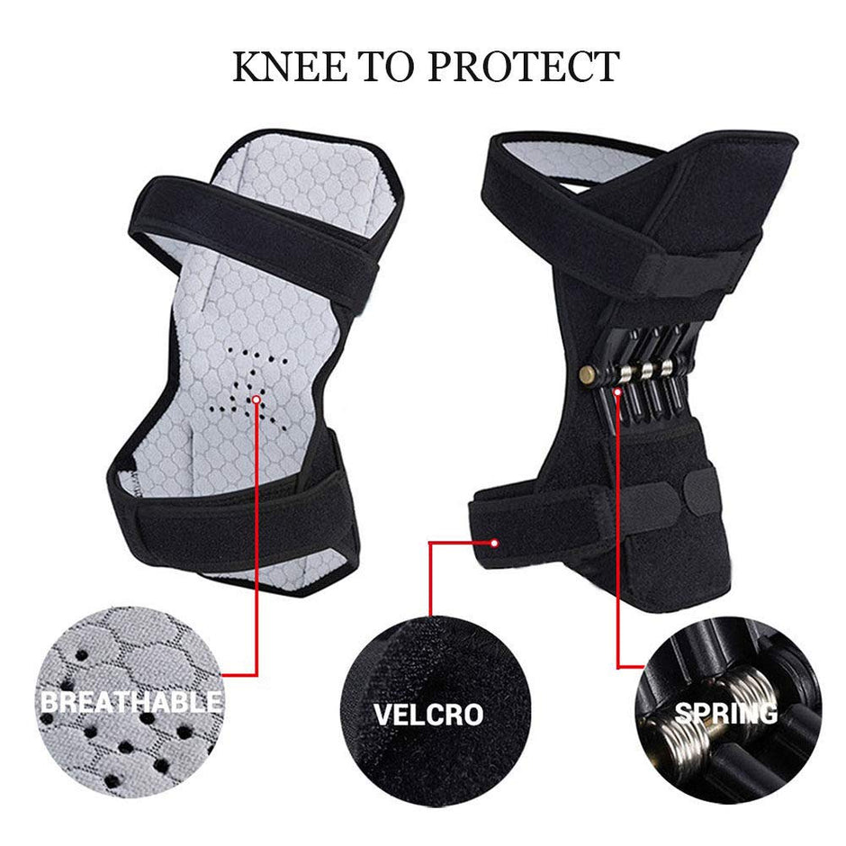 Knee Booster - Spring Knee Pad Brace Power Lifts Knee Protection Boost Old Cold Leg Knee Band Mountaineering Deep Care Joint Support Knee Pads Powerful Rebounds Spring