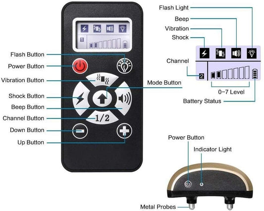 800 Yards Dog Training Collar - Waterproof & Rechargeable E-Collar with Beep Automation Adjustable Vibration (1*collar)