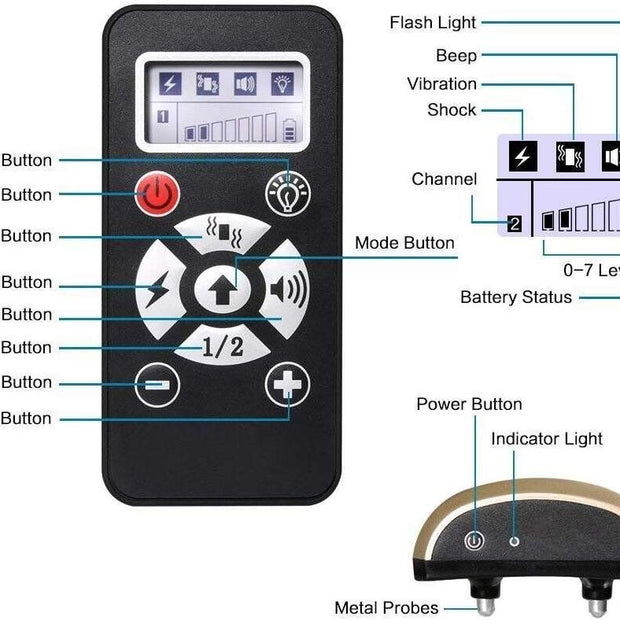 800 Yards Dog Training Collar - Waterproof & Rechargeable E-Collar with Beep Automation Adjustable Vibration (1*collar)