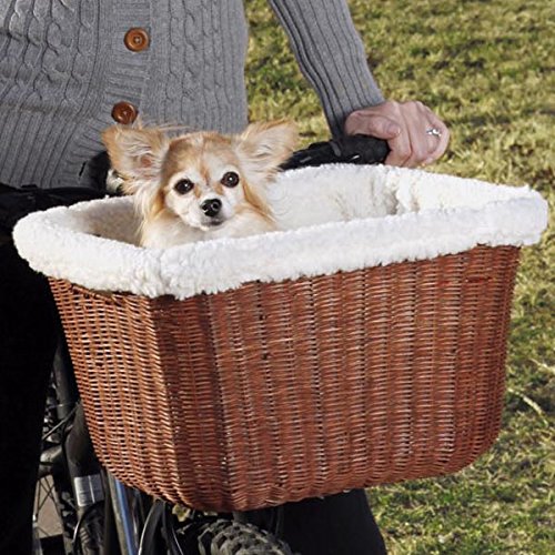 Solvit Products Tagalong Wicker Bicycle Basket For Dog